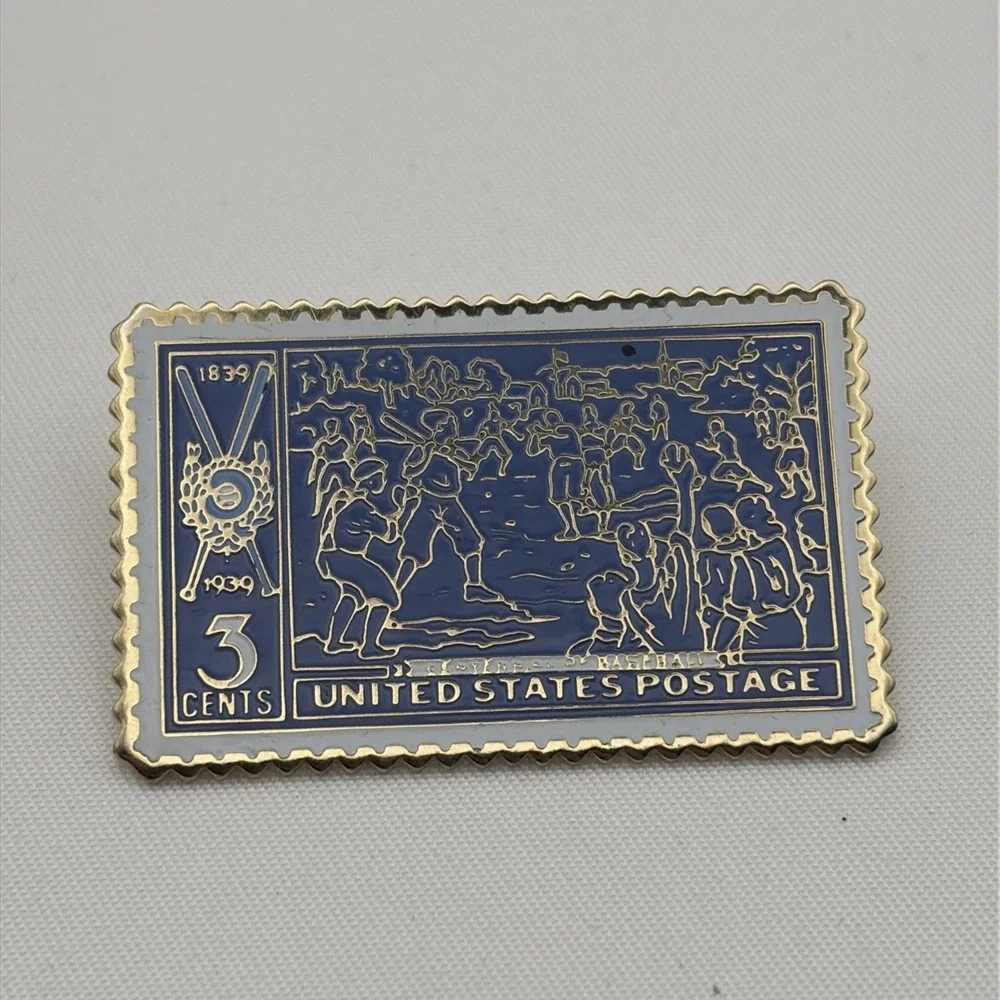 USPS‎ United States Postal Service Stamp Baseball Scene Lapel Hat Pin